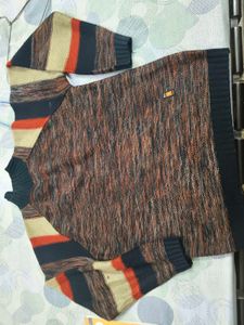 Striped Knit Unisex Sweater in xl size