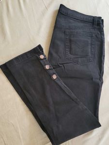 Black Jeans with Button Detail