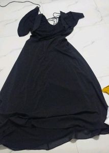 Long Black Side Slit Gown