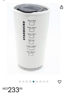 Starbucks White Ceramic Travel Mug