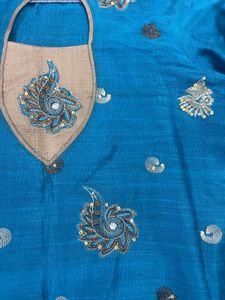 Beautiful Embroidered Kurta in bright blue