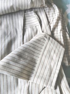 Embroidered Striped Kurta Set