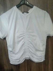 White Ruched Top