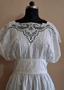 Vintage White Embroidered Dress