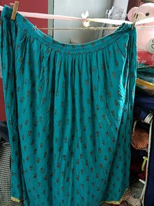 Teal Printed Skirt