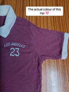 Blush Ribbed Polo Top 🩷