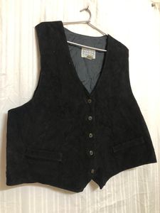 Arizona Black Leather Waistcoat