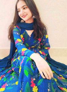 Blue Anarkali suit set🌻