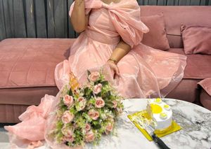 Pink bow birthday dress 👗