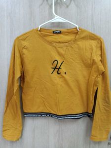 Trendy Mustard Yellow Crop Top