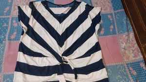 Striped Tie-Front Top