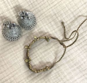 Boho Anklet / Choker & Jhumka Set