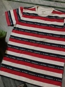 Striped Graphic Print T-Shirt