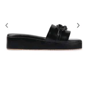 Black Colour Wedges Sandal For Women