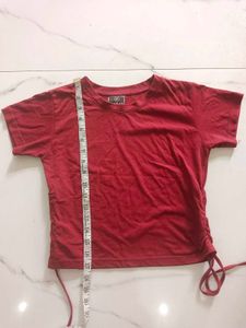 Maroon Crop T Shirt