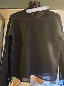 Black Button-Down Top