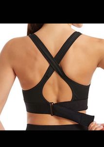 Black Zip Front Sports Bra