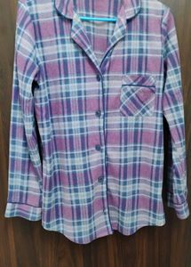 Purple Plaid Pajama Top