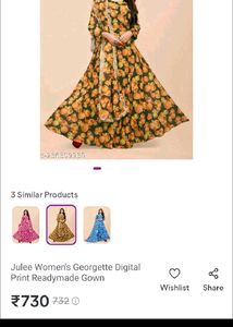 Floral Print  gown with dupatta Combo Pack