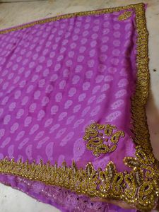 Levander Saree With Unstitched Blouse Piece