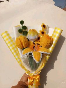 Knitted Yellow Flower Bouquet