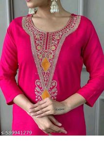Beautiful Suit With Organza Dupatta