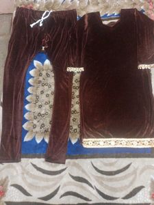 Shaneel brown kurti & Pajama suit