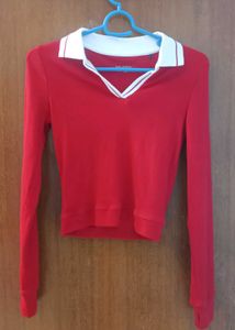 Westside Fitted Red Crop Top