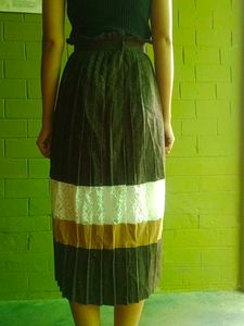 Vintage High-waist Pleated Skirt