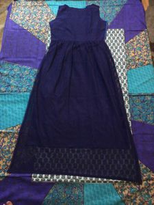 Elegant Blue Floral Dress Material