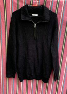 polham orignal BlackHalf-Zip Sweater