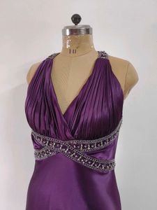 Purple Satin Gown