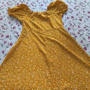 Floral Print Yellow sun  Dress