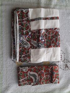 Kalamkari Printed Kerala Saree With Blouse