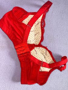 Red &amp; Black Lace Bra