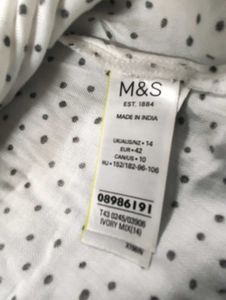 Xxl Ivory Shirt With Black Polka Dots