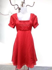 Korean Rustic Flared Mini Dress
