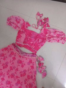 Floral Pink Ethnic Lehnga Blouse