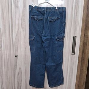 Blue Denim Cargo Jeans