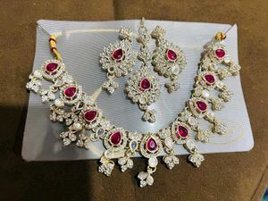 Elegant Pink & Silver Jewelry Set