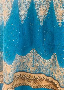 Elegant Blue &amp; Black Ethnic Gown