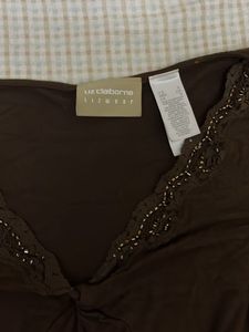 Y2K Brown beaded border Top