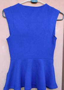 Cobalt Blue Peplum Top
