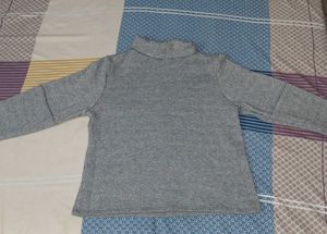 Gray Turtleneck Top