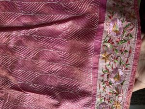 Pink Embroidered Saree