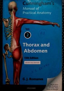 Cunningham Manual Of Practical Anatomy Volume 2, Thorax & Abdomen