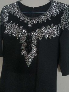 Black Sequin Embellished Dress