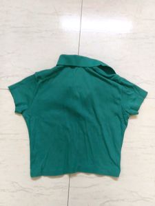 Chic Sea Green Polo Crop Top {Price negotiable}