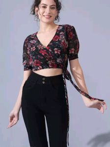 Beautiful Floral Print Crop Top