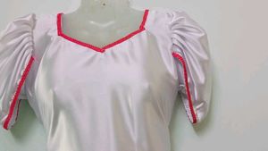 White Satin Dhoti Suit